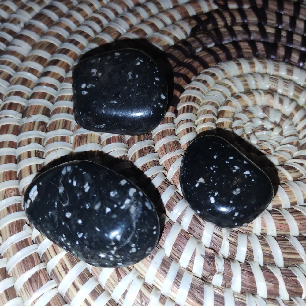 Polished Black Volcano Jasper Stones NEW